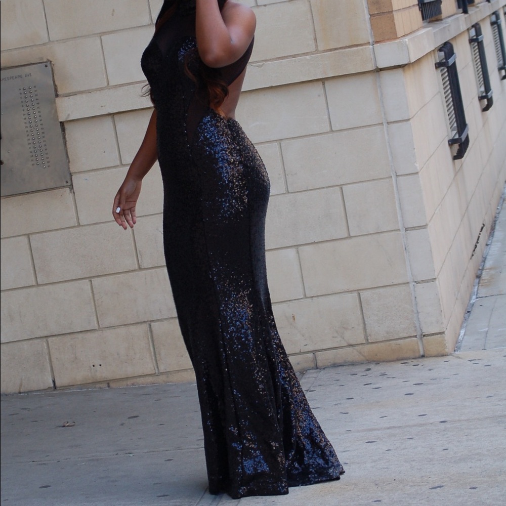 BLACK SEQUIN GOWN